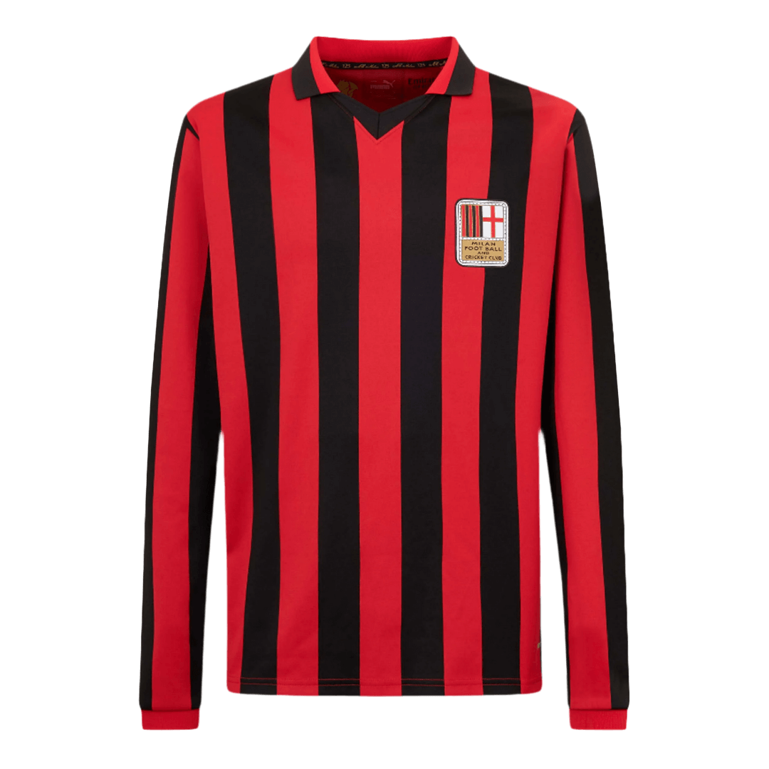 #125 AC Milan 125. Jubiläum 2024/25 Langarm-Fußballtrikot für Herren