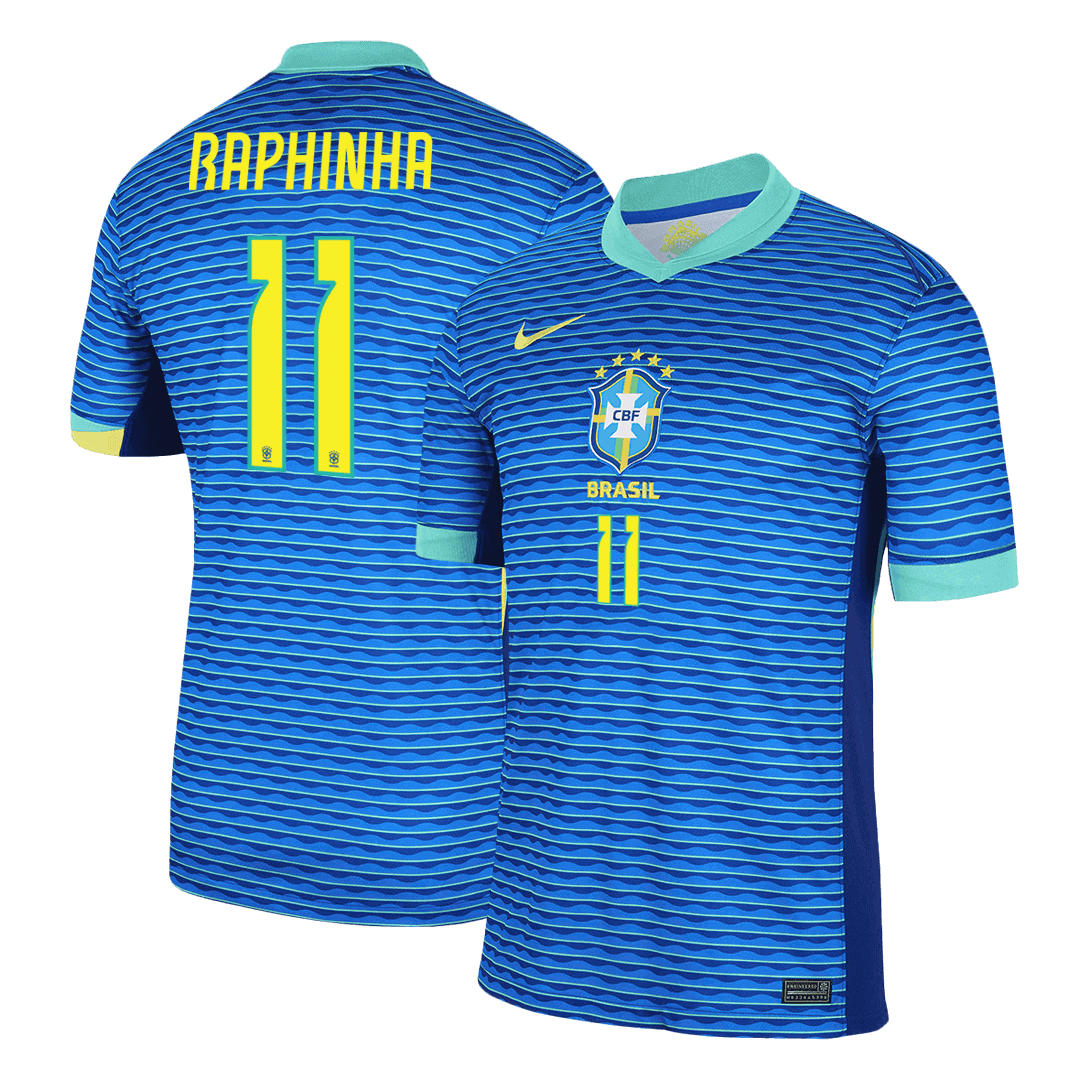 Men's Brazil RAPHINHA #11 Away Soccer Jersey Copa América 2024