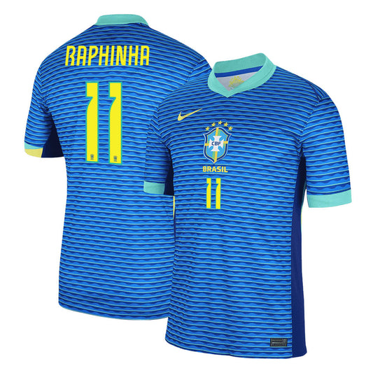 Men's Brazil RAPHINHA #11 Away Soccer Jersey Copa América 2024