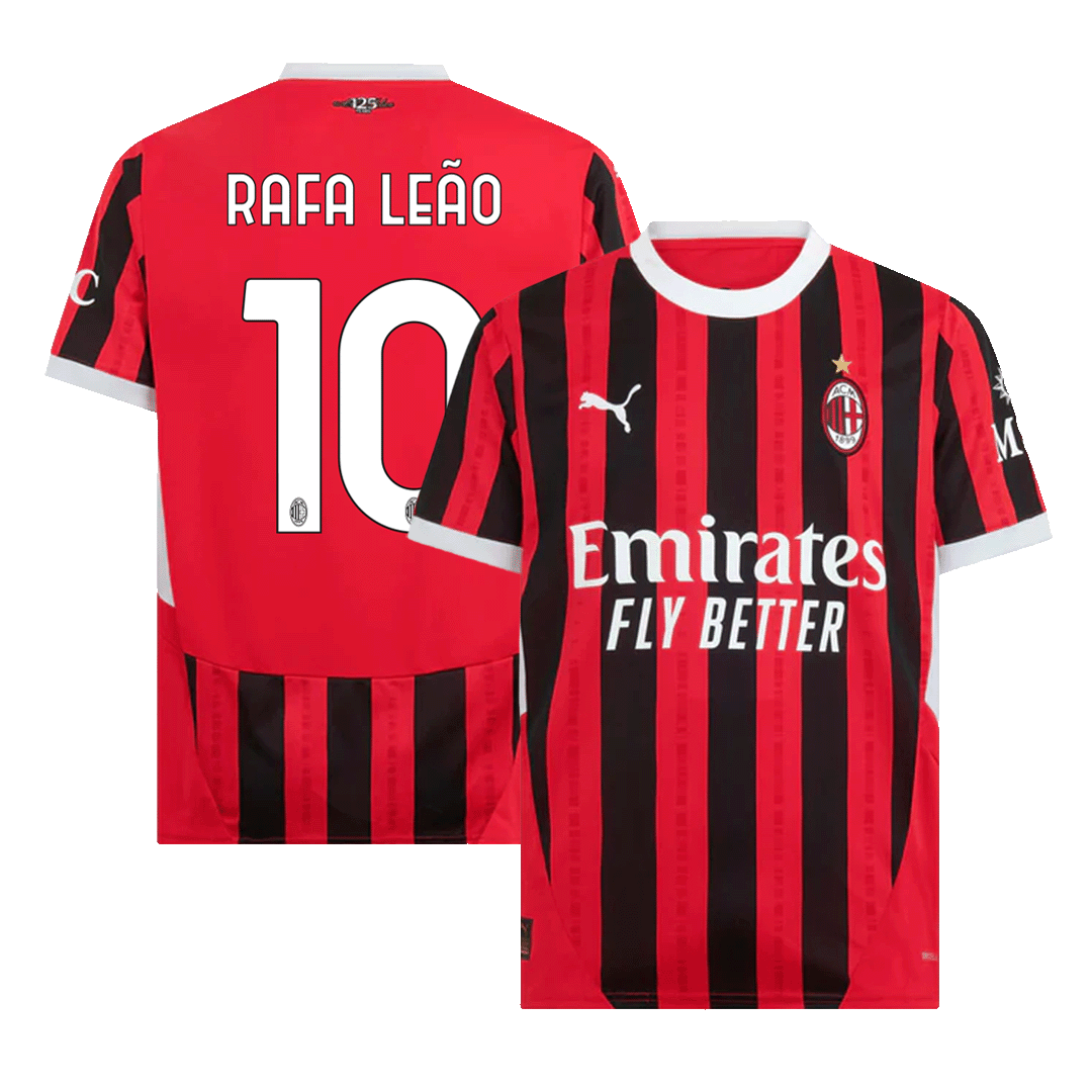 RAFA LEÃO Men's Home Football Shirt No. 10 AC Milan 2024/25