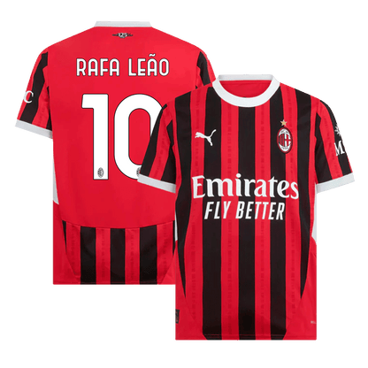 RAFA LEÃO Herren-Heim-Fußballtrikot Nr. 10 AC Mailand 2024/25