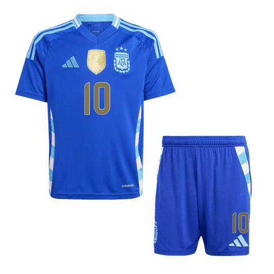 Kid's Argentina MESSI #10 Away Jerseys Kit(Jersey+Shorts) 2024