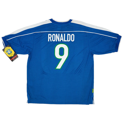 Brazil RONALDO #9 Away Retro Soccer Jersey 1998 Top Koszulki Pilka Sklep