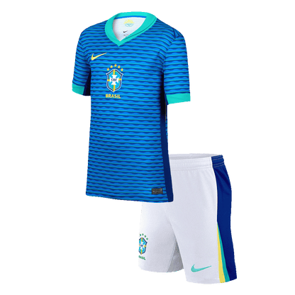 Kid's Brazil Away Jerseys Kit(Jersey+Shorts) Copa América 2024