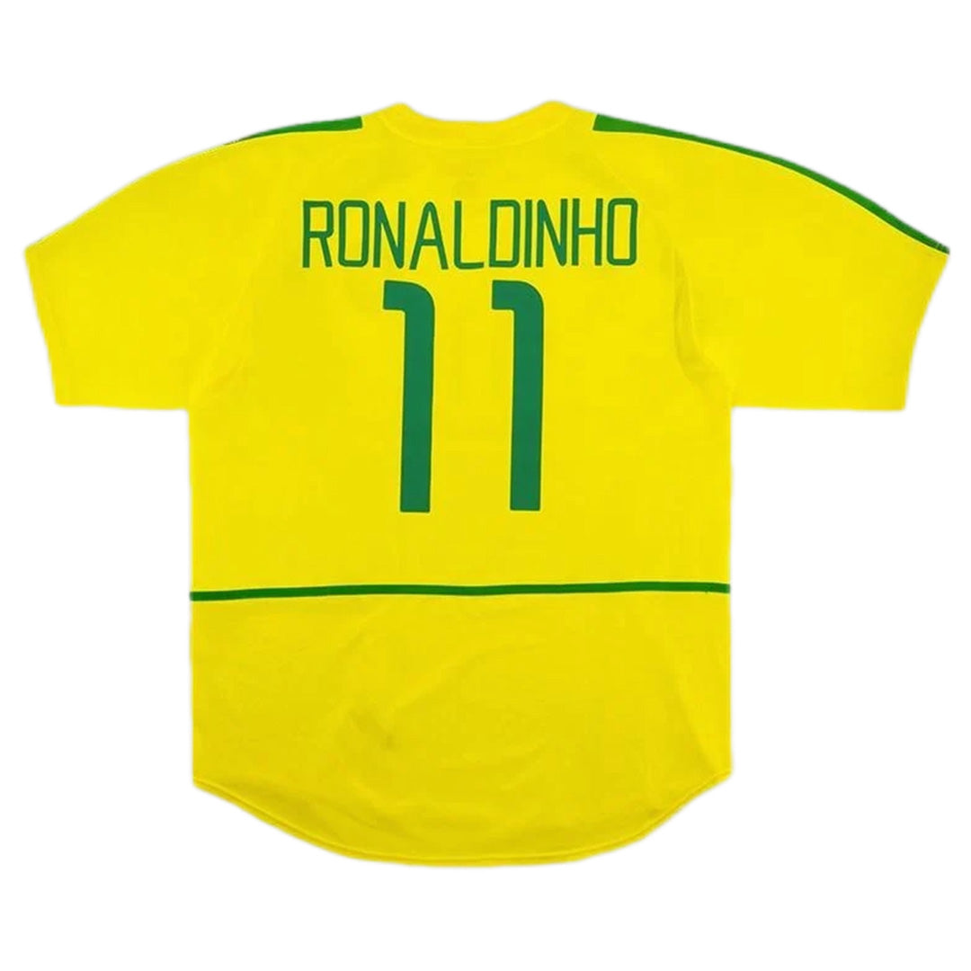 Brazil RONALDINHO #11 Home Retro Soccer Jersey 2002/03