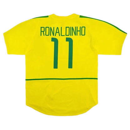 Brazil RONALDINHO #11 Home Retro Soccer Jersey 2002/03