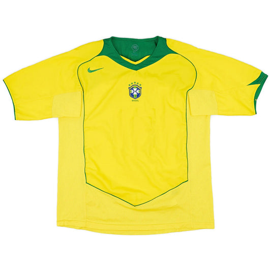 Brazil Home Retro Soccer Jersey 2004