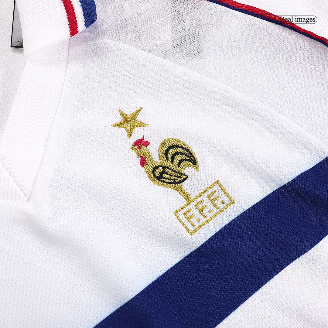 Hochwertiges Retro-Fußballtrikot für Herren aus dem Jahr 1998 (Auswärtstrikot Frankreich)