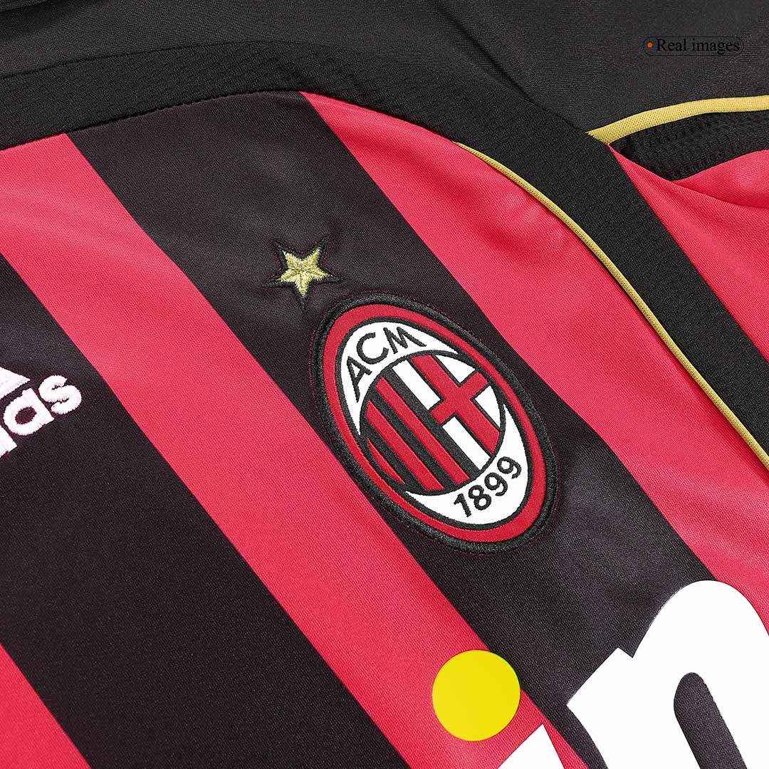 Men's Retro MALDINI #3 2006/07 AC Milan Home Long Sleeve Football Shirt