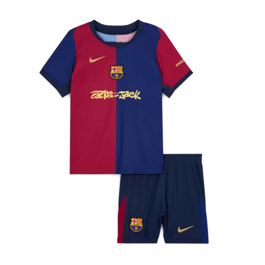 Dziecięce koszulki piłkarskie Barcelona X Travis Scott Home 2024/25 Top Koszulki Pilka Sklep
