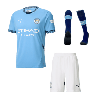 Hochwertiges Manchester City Heim-Fußballset für Herren (Trikot + Shorts + Socken) 2024/25