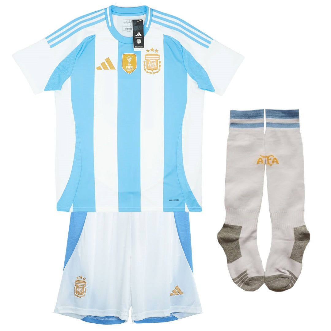 Kid's Argentina Home Jerseys Full Kit 2024