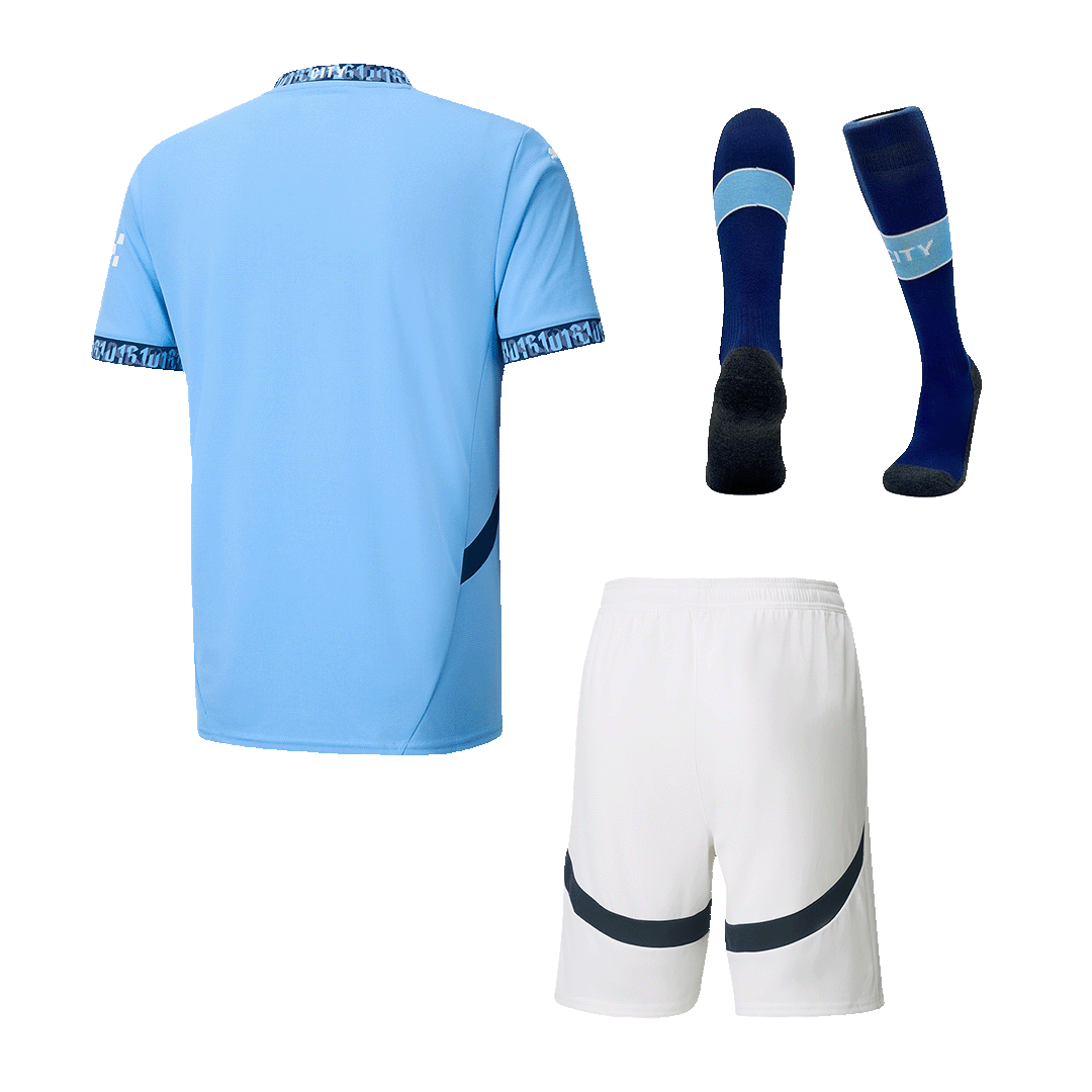 Hochwertiges Manchester City Heim-Fußballset für Herren (Trikot + Shorts + Socken) 2024/25