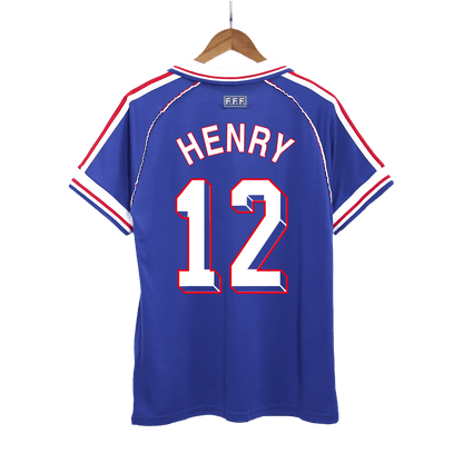 Retro HENRY #12 1998 France Home  Soccer Jersey Top Soccer Jerseys Store