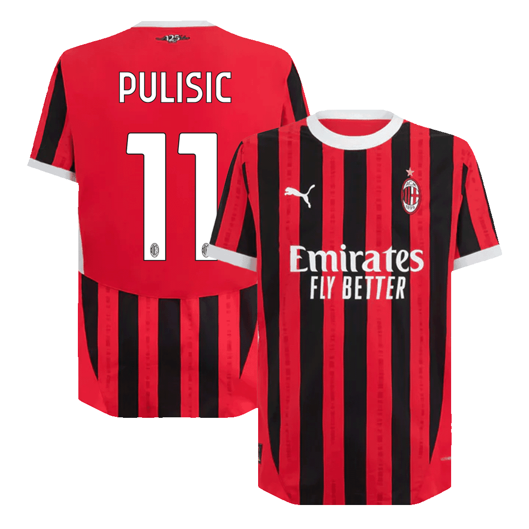 Men's PULISIC #11 AC Milan Home Football Shirt 2024/25 - Slim Fit