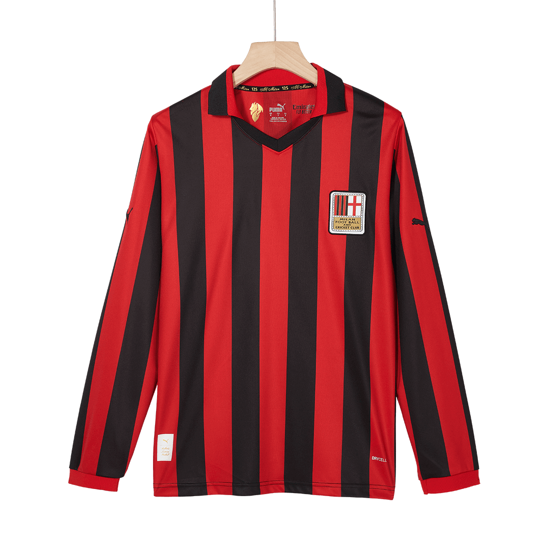 #125 AC Milan 125. Jubiläum 2024/25 Langarm-Fußballtrikot für Herren